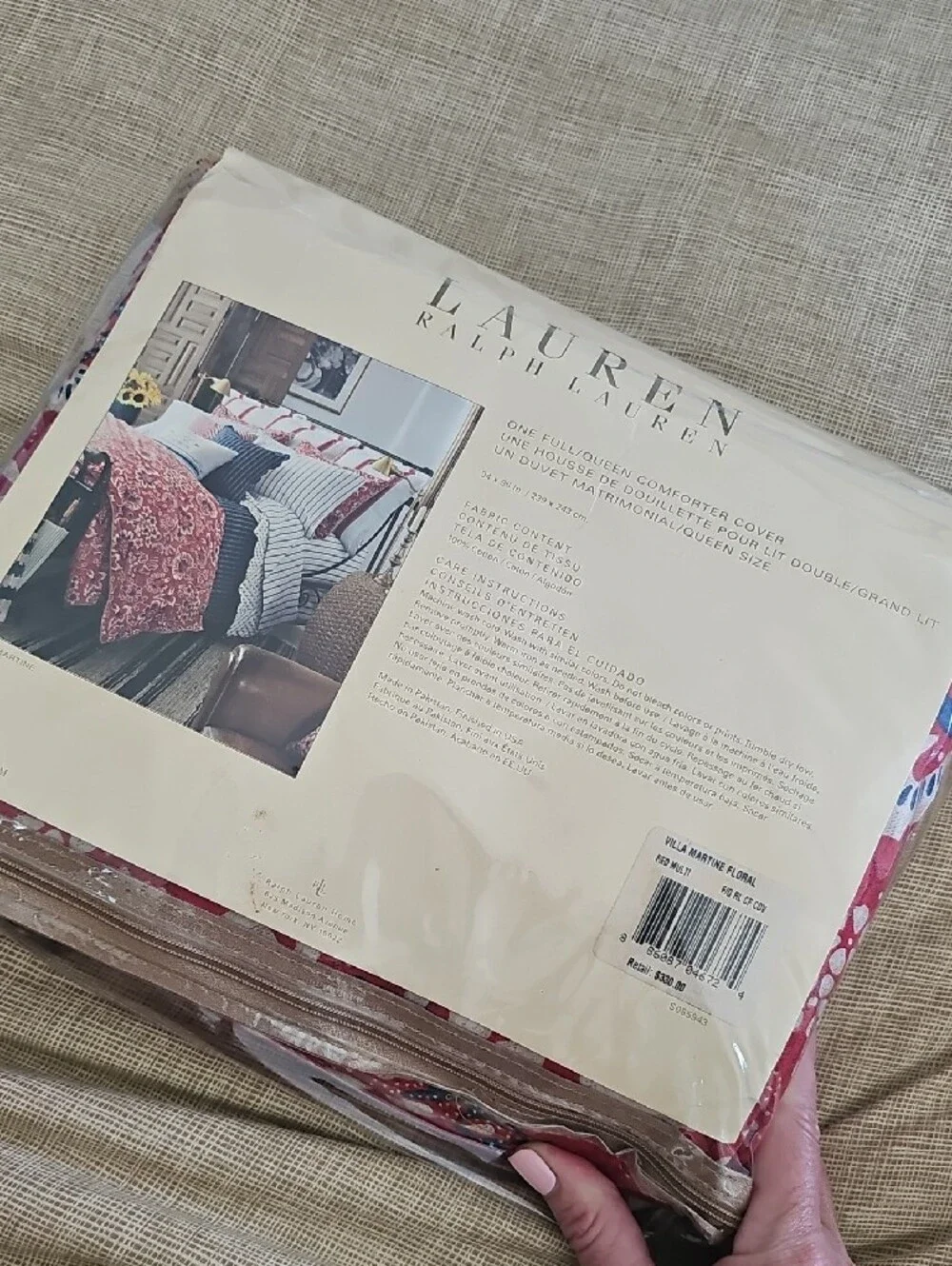 Ralph Lauren Home Red & Blue Floral Full/Queen Duvet Cover